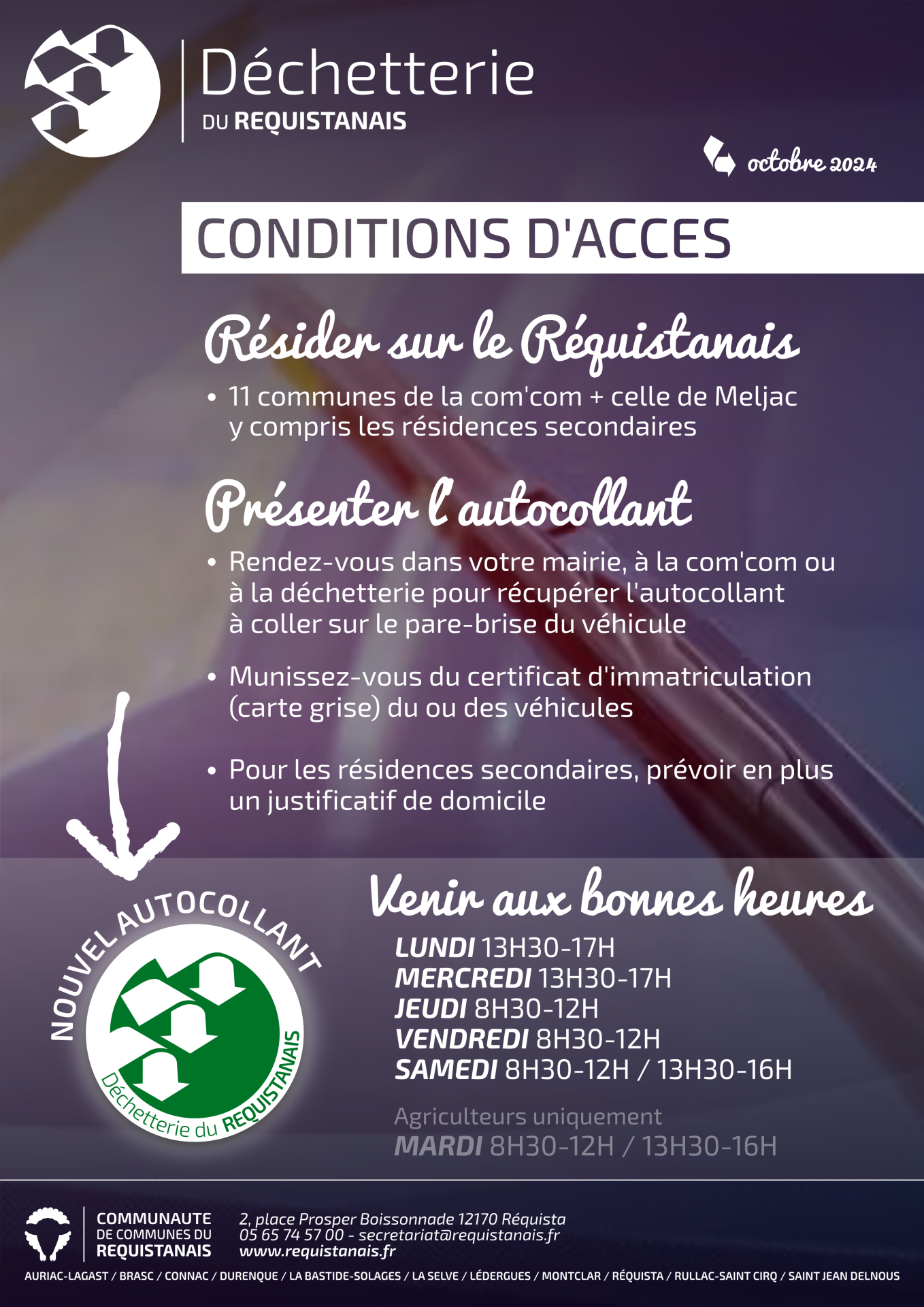 Lire la suite à propos de l’article Nouvelles conditions d’accès à la déchetterie